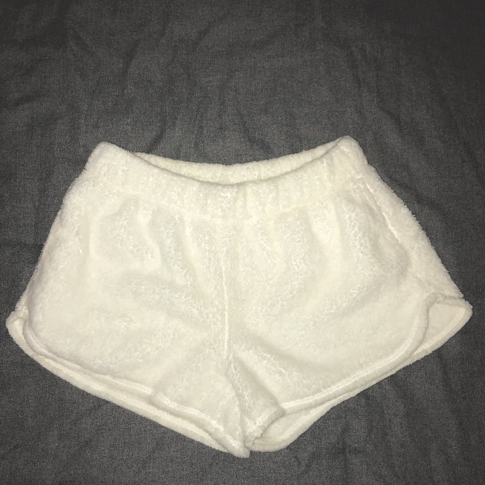 Fluffy White Aerie Pajama Shorts